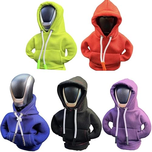 5 sudaderas con capucha para palanca de cambios de automóvil, divertida perilla de palanca de cambios, suéter para invierno, funda de palanca de