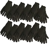 Midwest Gloves & Gear 12-Pack Brown Jersey Work Gloves Large - Lightweight Multi-Purpose Safety Gloves for Daily Use