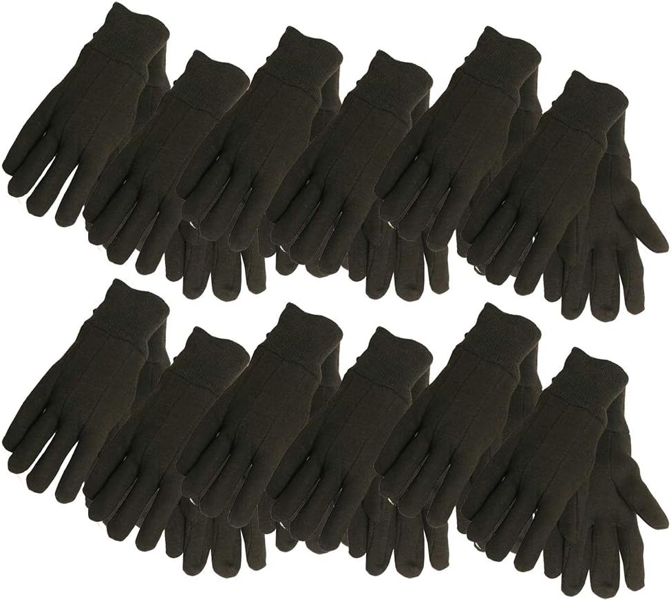 Gloves & Gear Adult Jersey Gloves, Brown, Large Pack of 12 US