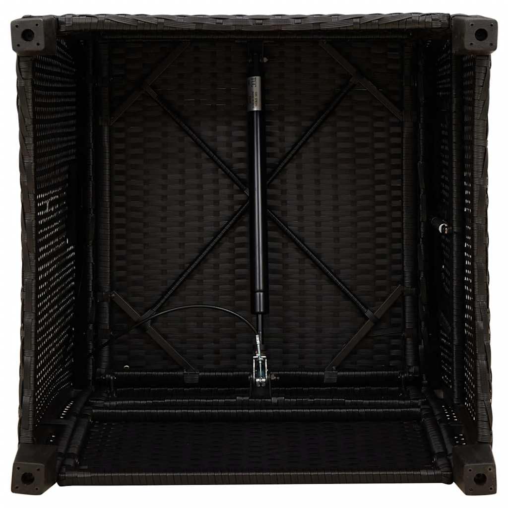 vidaXL Silla de jardín reclinable con Mesa Auxiliar ratán Negro, Silla reclinable para Patio, sillón reclinable para Muebles de Patio, sillón reclinable para jardín