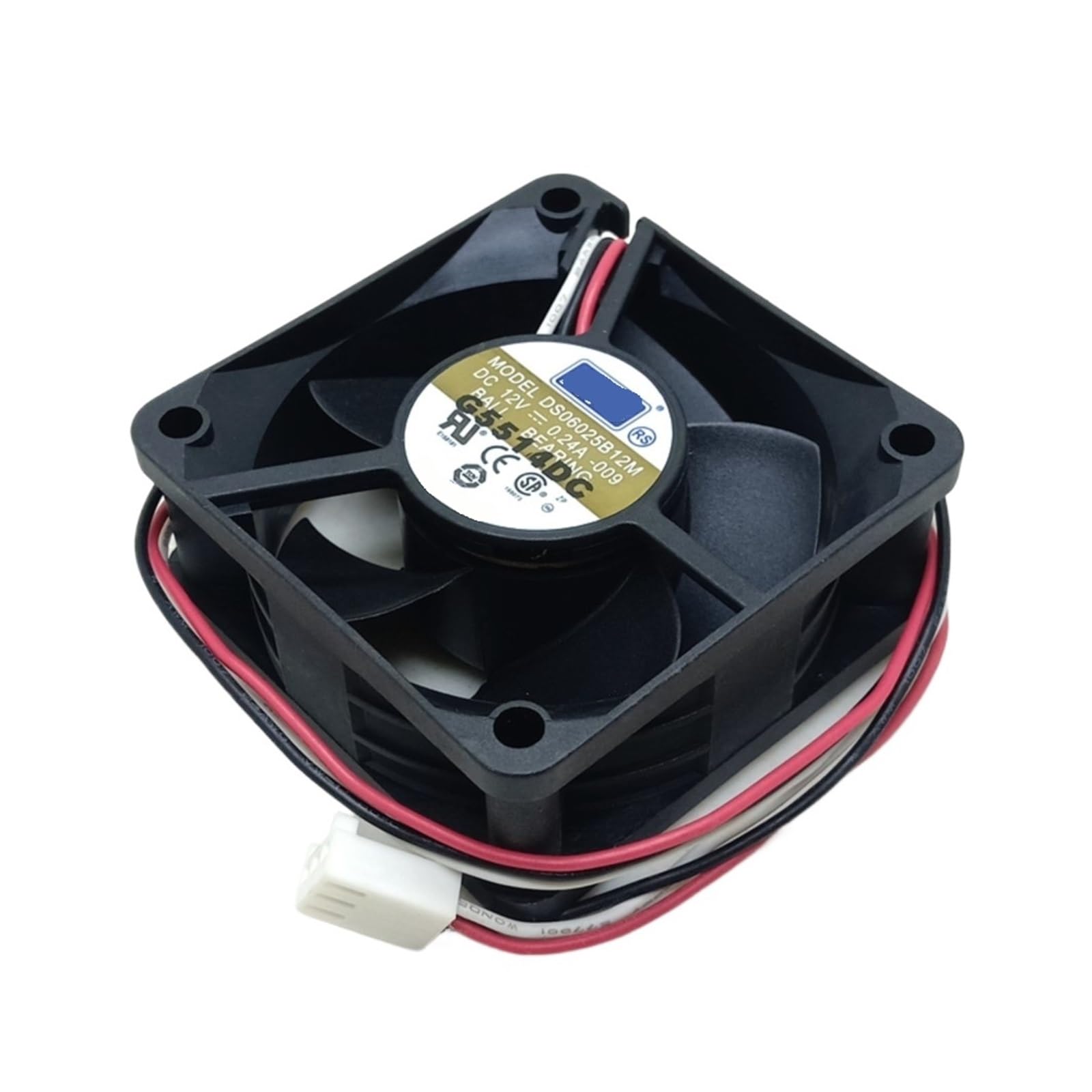 60mm Cooling Fan DS06025B12M 6025 Dual Ball Bearing DC 12v 0.24A 6cm 3-Pin
