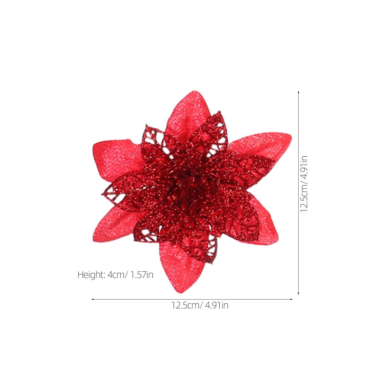 Toyvian 80 Stück Künstliche Weihnachtssternblüten für Baum, Kunststoff, | Wiederverwendbar, Pflegeleicht für Innen Sowie Außen Geeignet, Festliche Deko für Kränze und Feiern