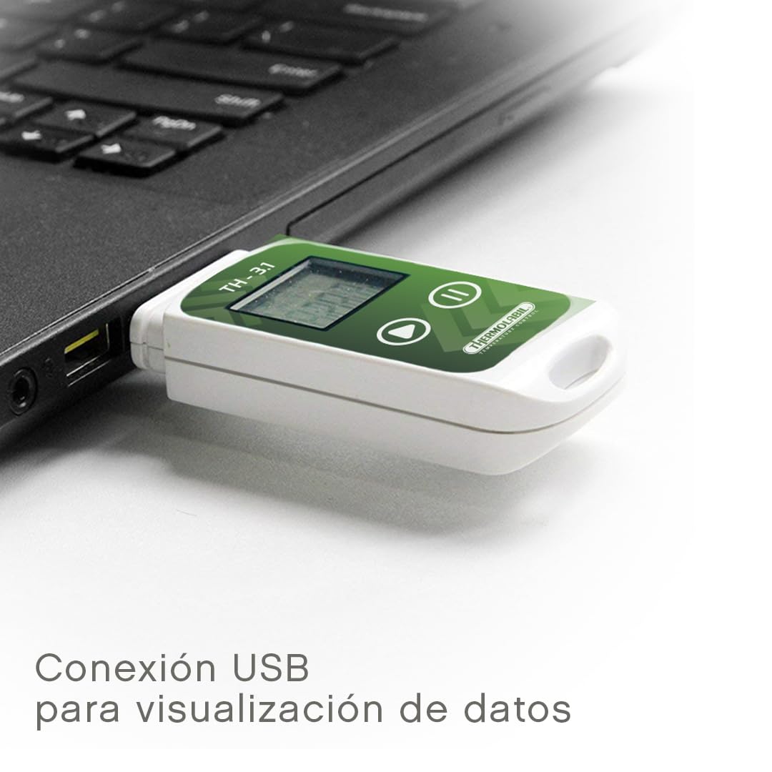TH-3.1 USB – Termómetro/Data Logger para Nevera (Medicamentos/Vacunas) – USB – LCD – 16.000 Registros – IP65 – EN-12830, CE, RoHS – CR2032