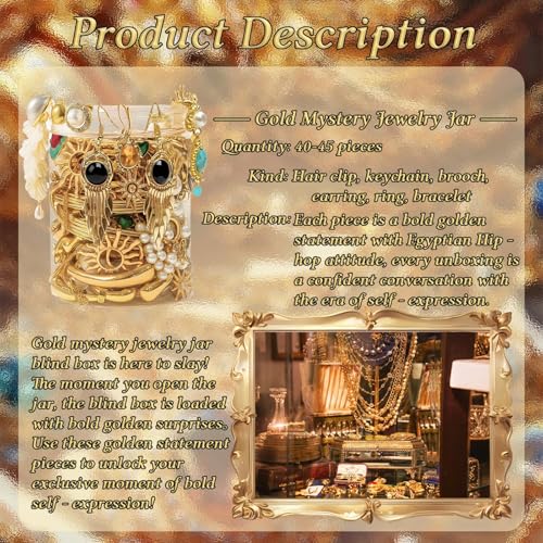 Image of SMUOBT Mystery Jewelry Jar Bundle - Surprise Vintage Jewelry Box for Women,Gift Jewelry Set (Necklace, Earrings, Rings,Kracelet,Keychain) - Unique Birthday Gift for Women