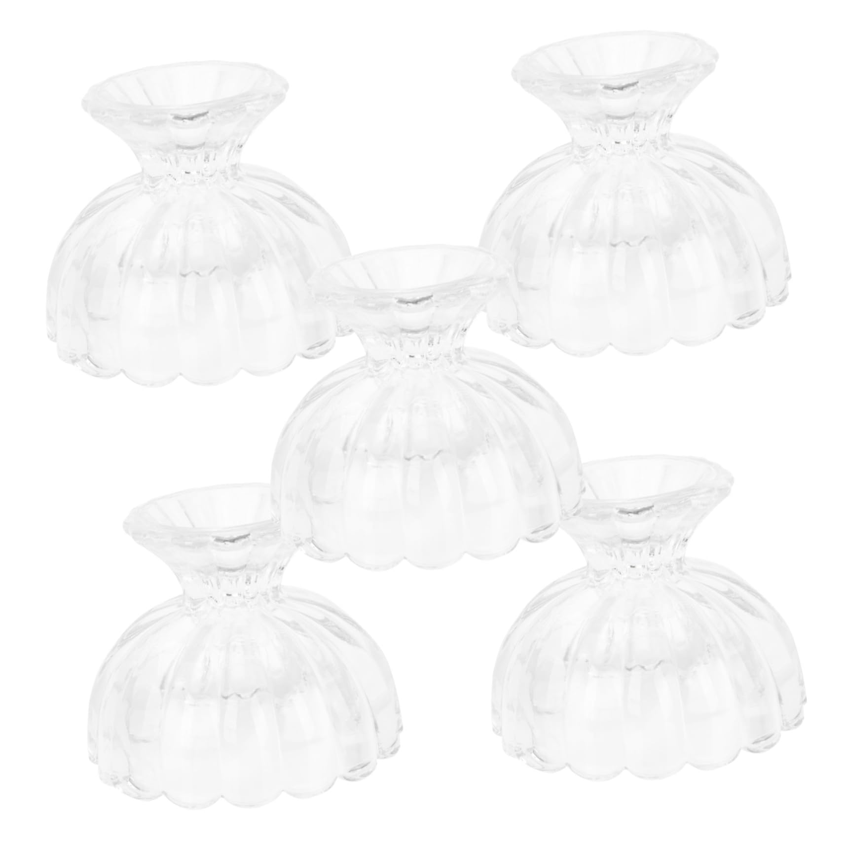 Mobestech 5 Piezas Tazón de Pudín de Helado Clásico Cuencos de Postre de Vidrio Transparente Recipiente Artesanal para Helados para Servir Postres Fiestas y Eventos
