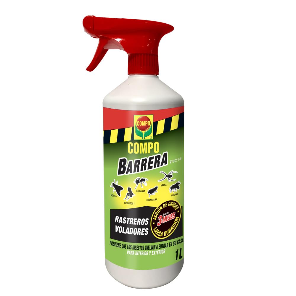 COMPO - Barrera de insectos Insecticida para insectos rastreros y voladores, Pulverizador, Acción de choque de hasta 3 meses, 1000 ml