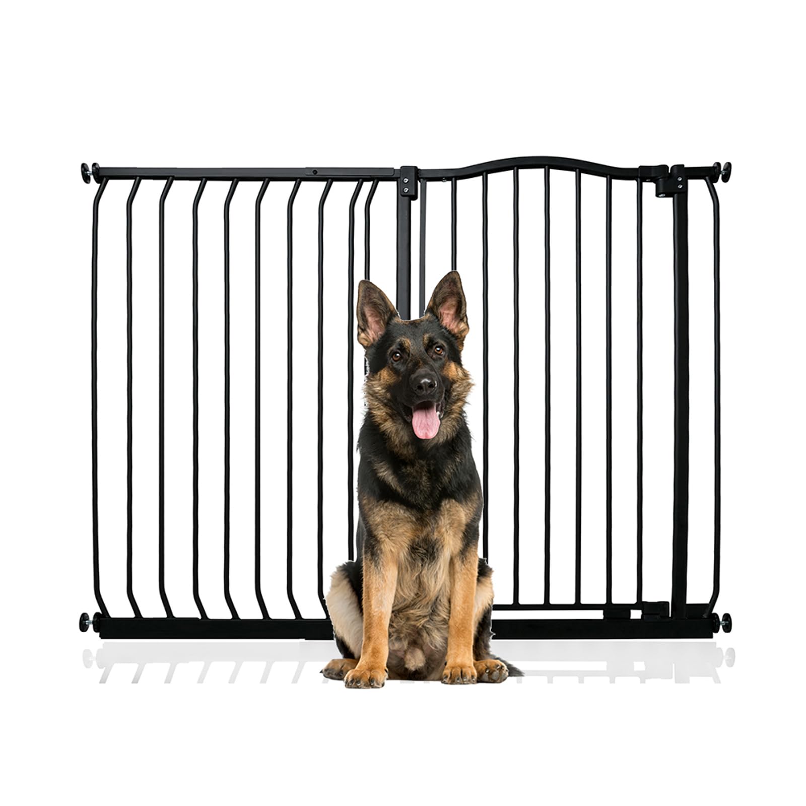 Bettacare Extra Tall Curved Top Gate, 125cm - 134cm, Matt Black, 100cm Tall, Pressure Fit Pet Gate for Dogs and Puppies, Easy Installation
