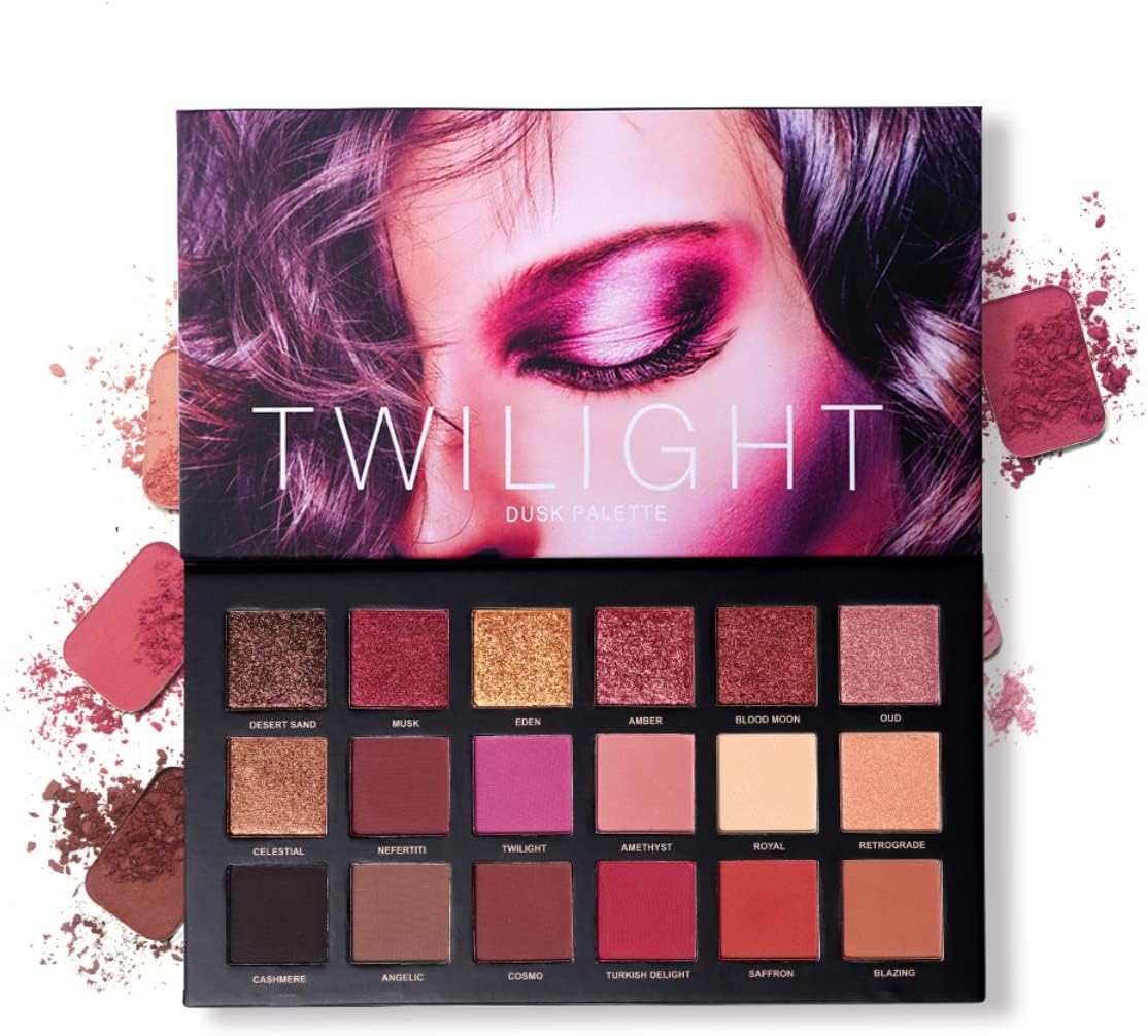 UCANBE Professional 18 Colors Eyeshadow Makeup Palette, High Pigmented 10 Matte + 7 Shimmer + 1 Metallic Glitter, Velvety Creamy Blendable Long Lasting Eye Shadow Pallets Makeup Set Kit