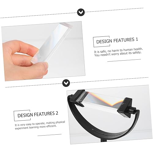 Miniatura 6 de FIXOSHEE 1set Triple Prisms Teaching Demonstrator with Stand for Light Refraction Experiments Physics Education Optical Tool for Classroom Learning