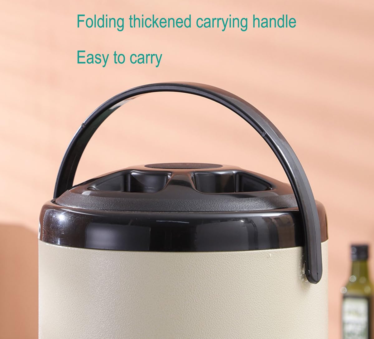 Distributore di Bevande in Acciaio Inox Isolato con barile – Distributore di Bevande da 6L/10L/14L/18L/20L con Rubinetto per Acqua Calda, tè, caffè, Latte Freddo, Succo (Nero, 10L) To Pursue