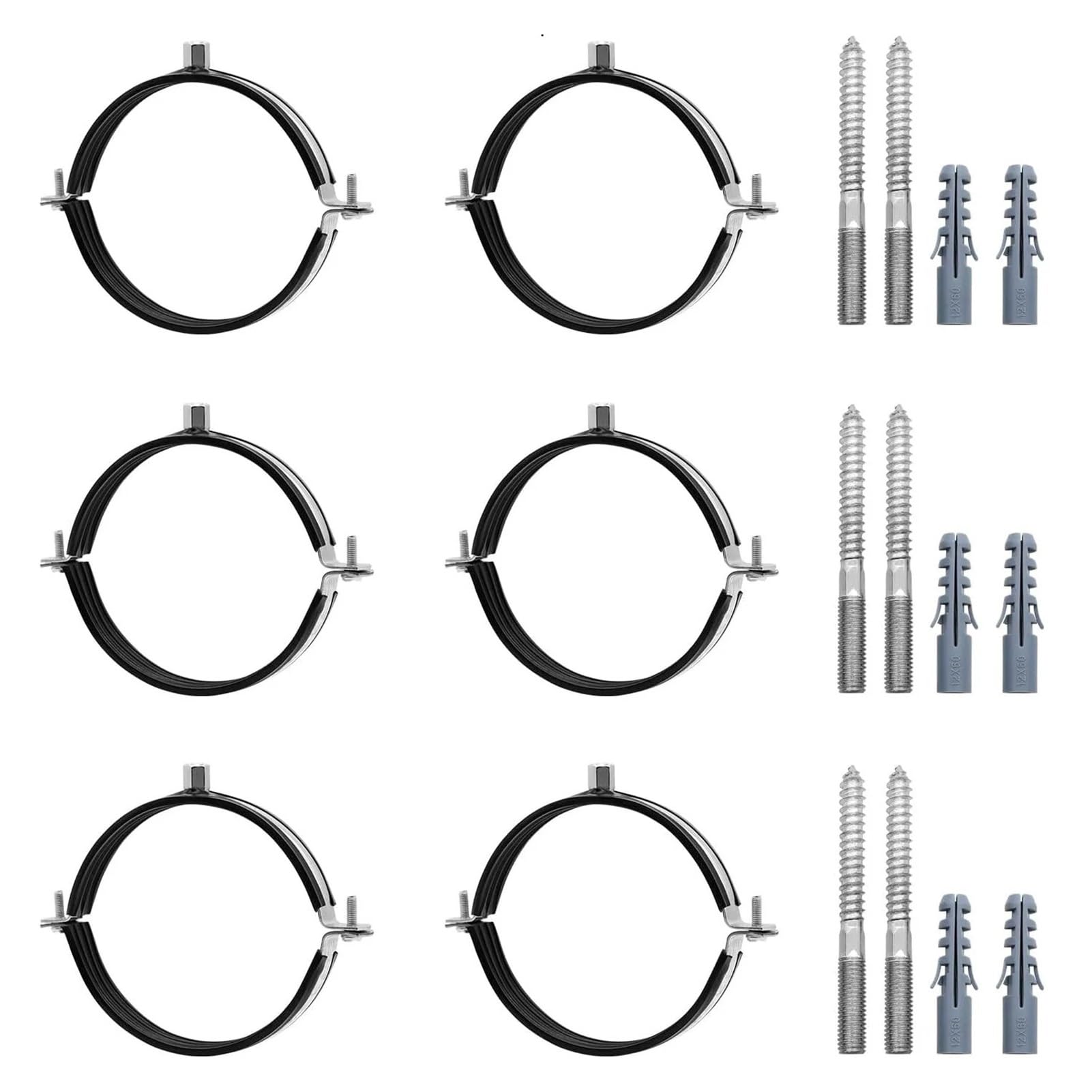 Abrazadera ajustable para tubos Gancio di supporto ad anello diviso for morsetto for tubi da 6 pezzi con vite ed espansione