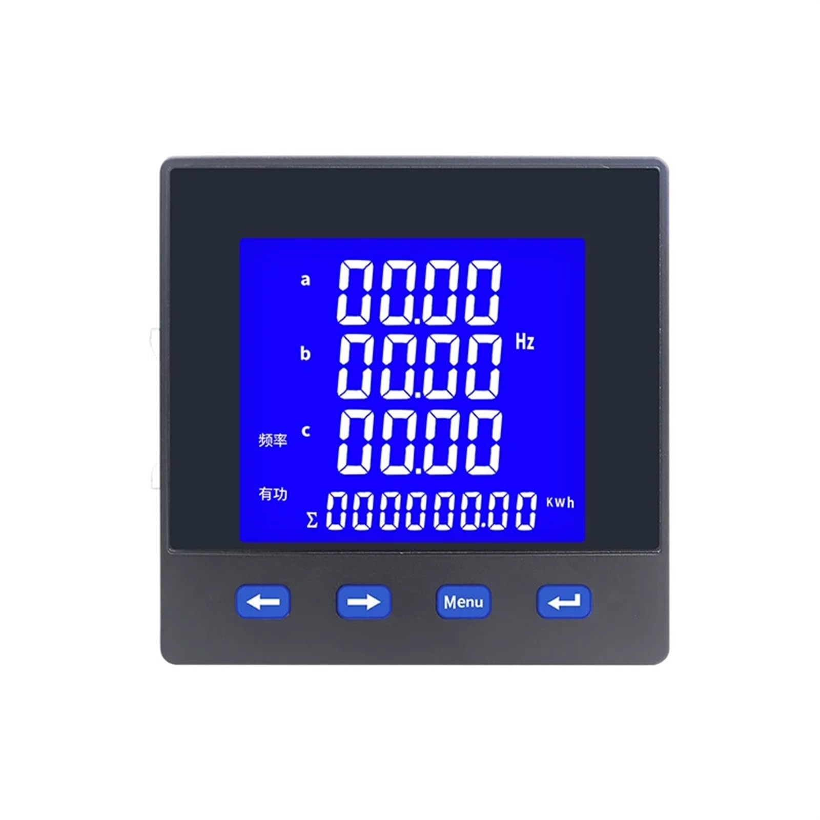 Three-Phase LCD Multi-Function Power Meter with RS485 0.5 Class V A W VA HZ VAR KWH