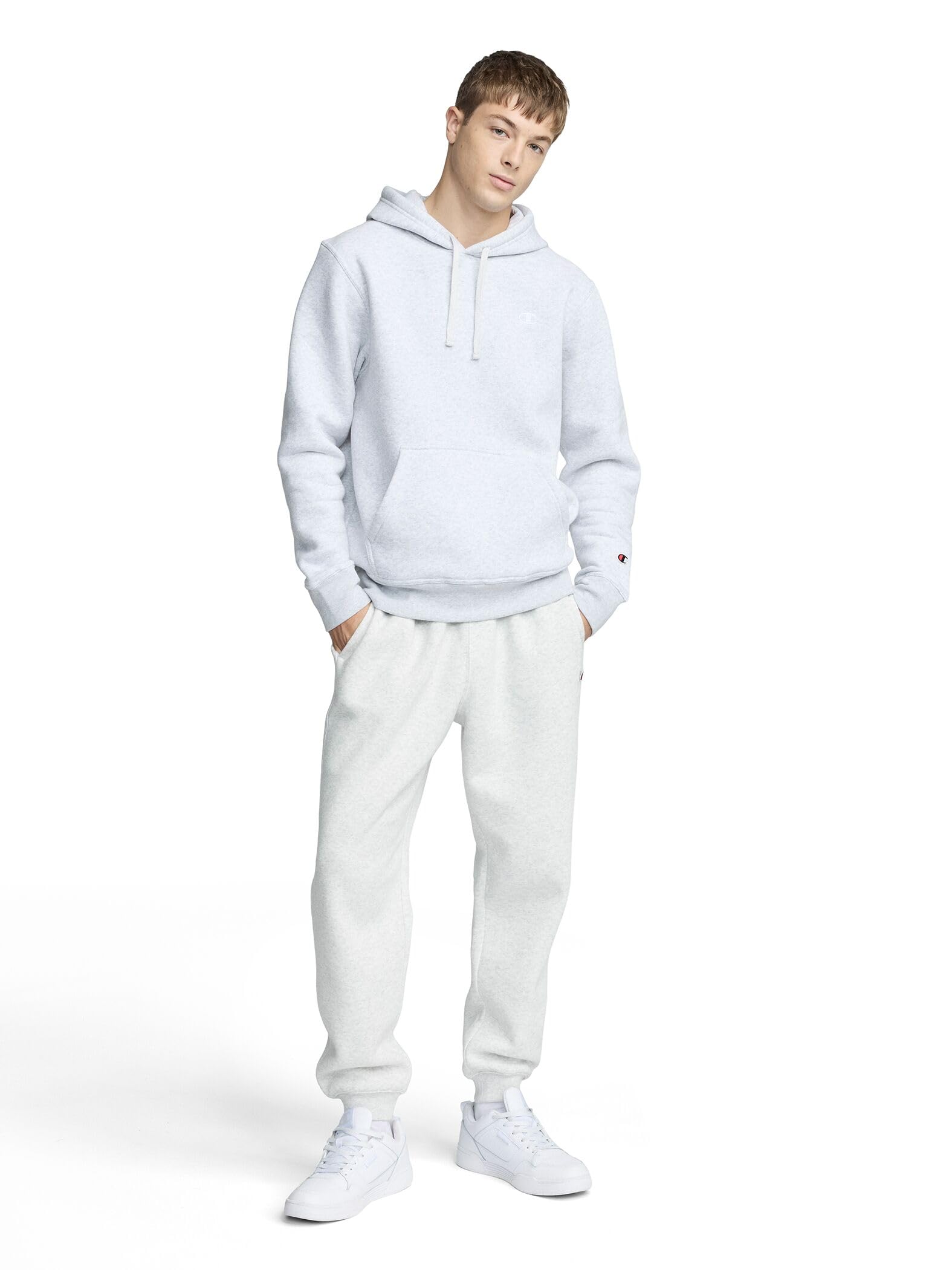 Champion Bluza męska, bluza z kapturem Powerblend, kultowe logo "C"