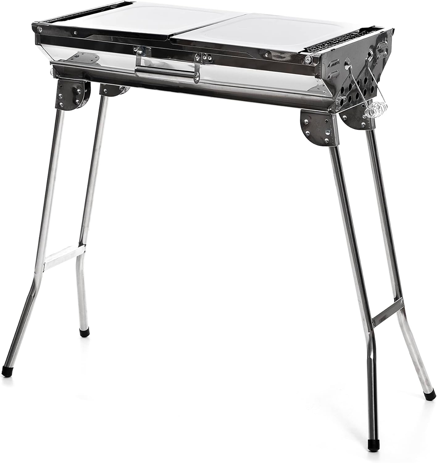 InnovaGoods® Barbecue ExelQ, Barbecue in carbonio portatile, barbecue portatile, facile e comodo da trasportare, ideale per risparmiare spazio, in acciaio inox