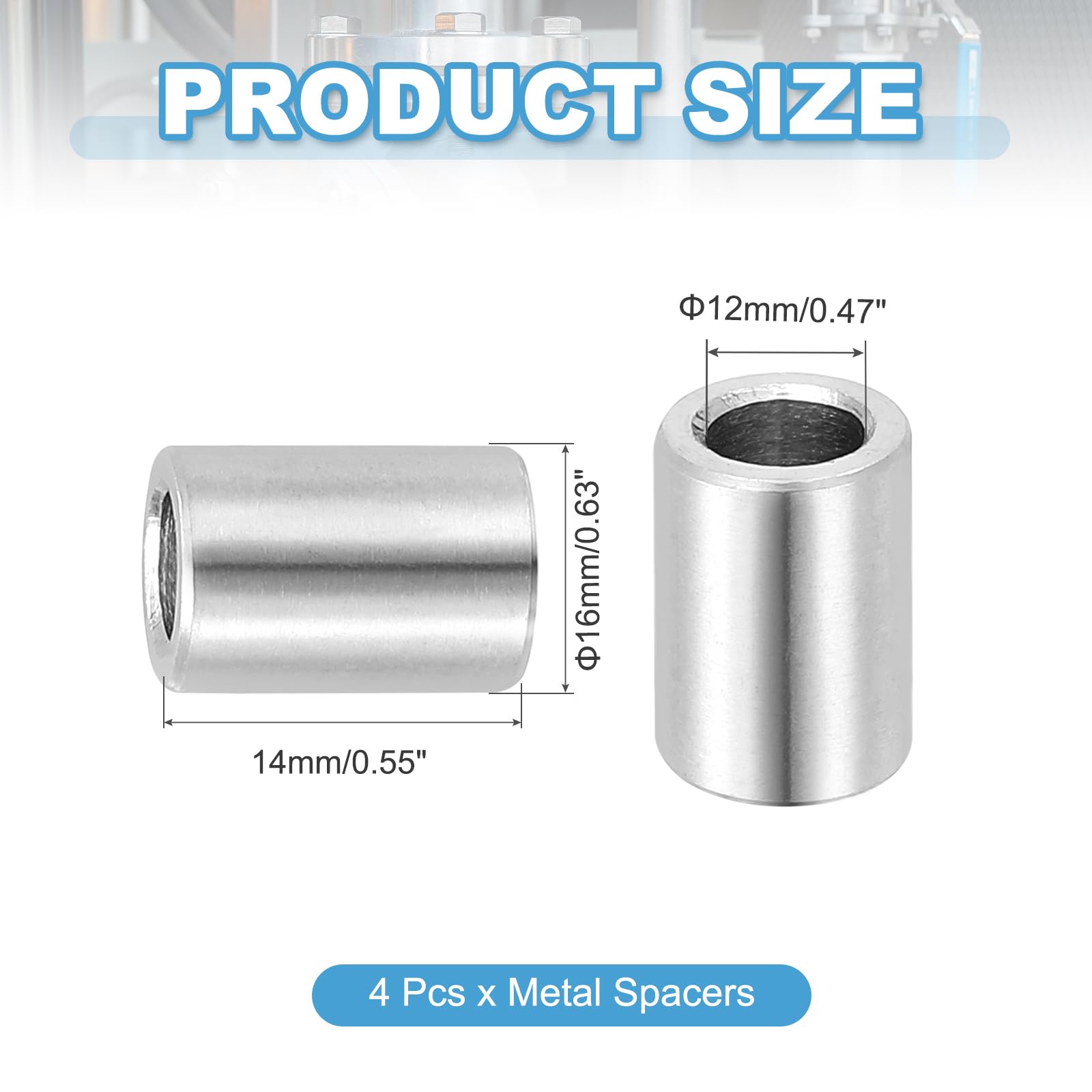 PATIKIL 4 Pcs Stainless Steel Spacers - Image 2