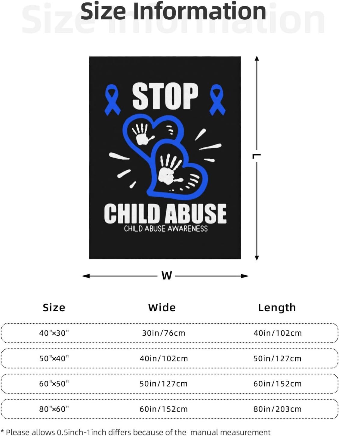 Child Abuse Awareness Blanket Ultra-Soft Blankets for Bed Blankets