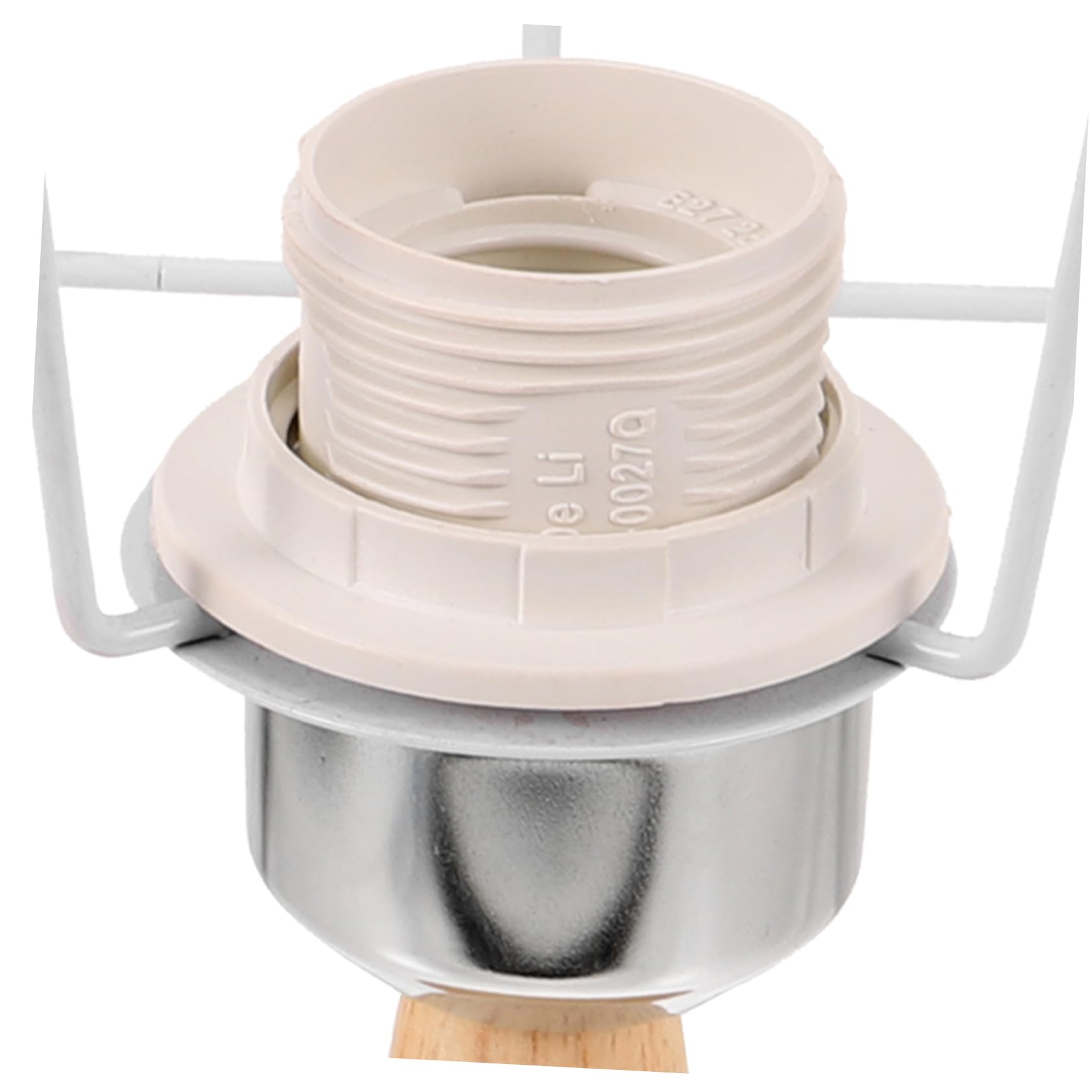 Lampada da Tavolo Fai da Te Bianca in Ferro e Legno, Base e Supporto Inclusi, per Comodino e Camera da Letto