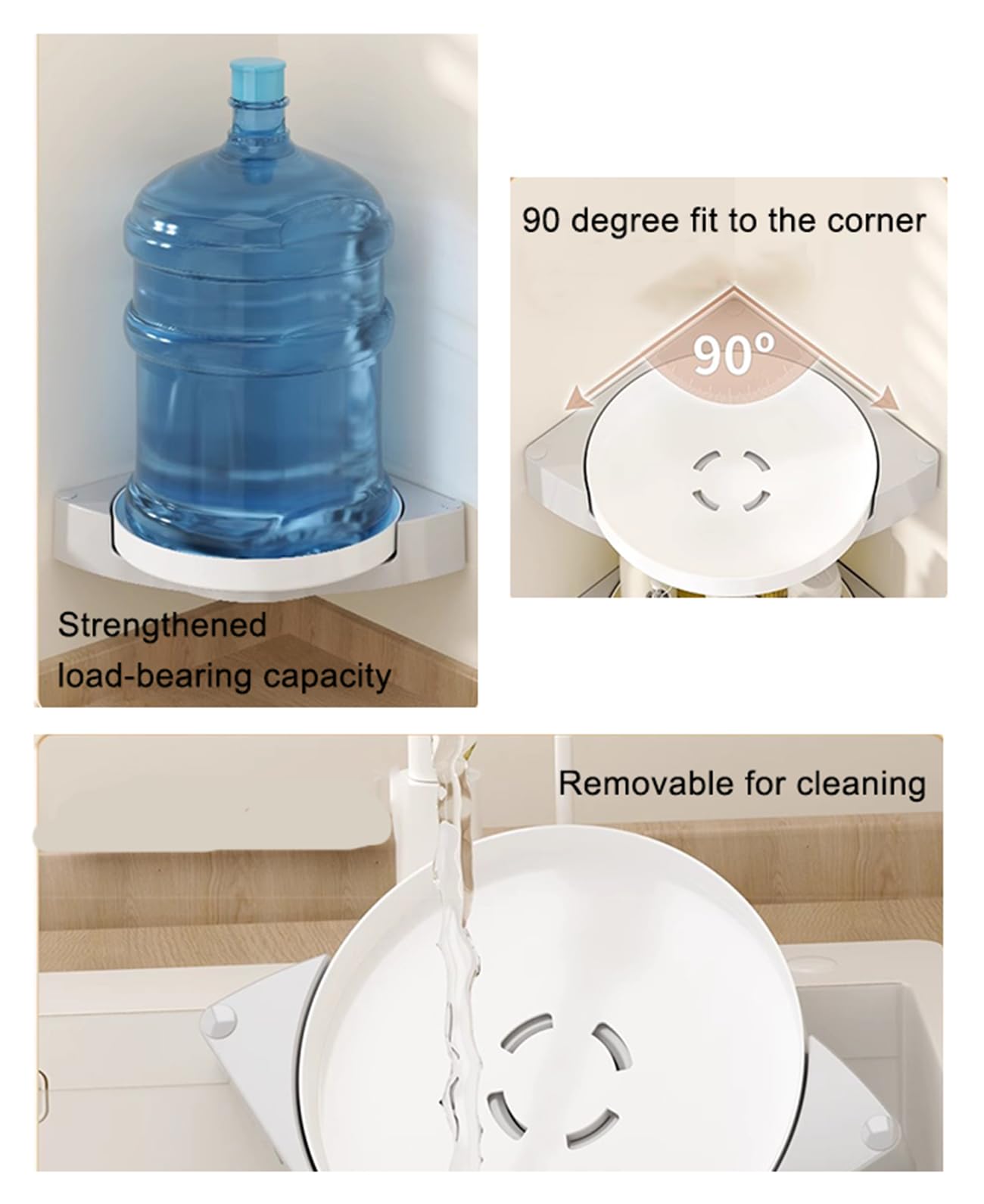 Especiero Giratorio 360°, Especieros Giratorios para Cocina, Organizador Especias Pared Sin Taladrar para Cocina Y Baño.,Blanca,2 Tier