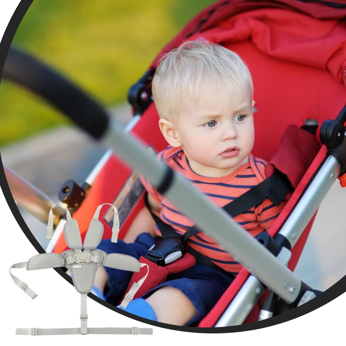 5 Punti Cintura di Sicurezza per Seggiolino Auto Cintura Multifunzione Protezione Bambini Cintura per Seggiolino con Polsini per Spalle Cintura di Sicurezza per Passeggino