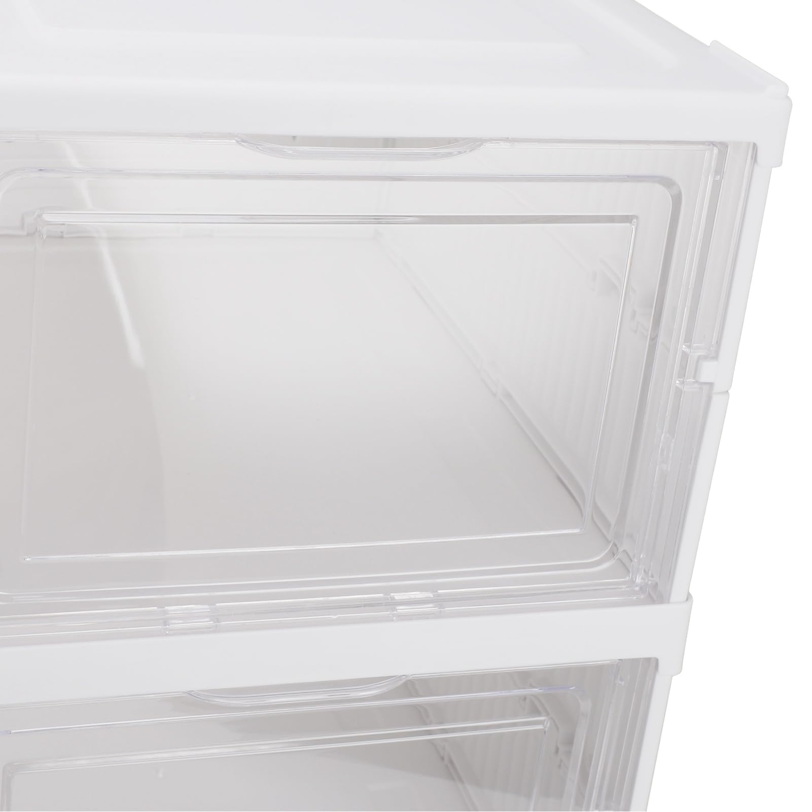 Cajas de Almacenamiento de Zapatos Plegables de Plástico Transparente Apilables, Organizador de Zapatos que Ahorra Espacio para Armario, Protección contra el Polvo con Puerta Frontal (6