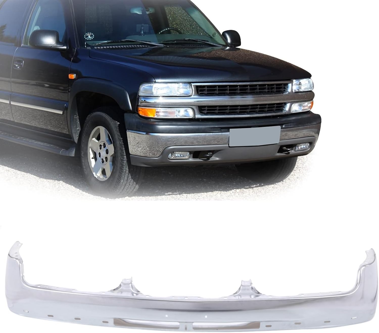 Perfit Liner Front Bumper Upper Cover Black Compatible With Chevrolet 1999-2002 Silverado 1500 2500 3500 & 2000-2006 Suburban/Tahoe GM1051103 15050703