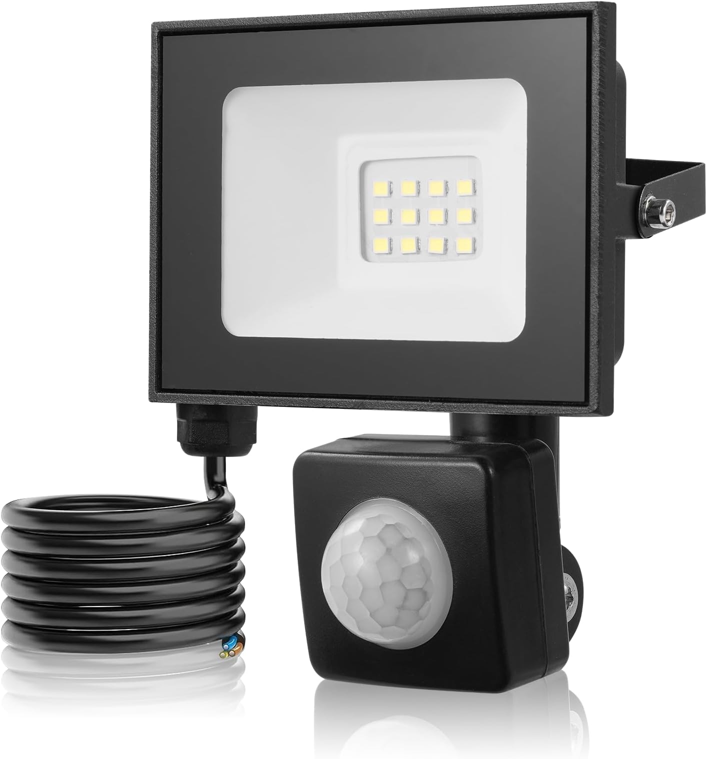10W Security Lights with PIR Motion Sensor,IR Remote,6500K Daylight LED Floodlights Outdoor,IP66 Waterproof Spotlight,Ultra Thin Wall Lights for Garden Garage Yard Doorways