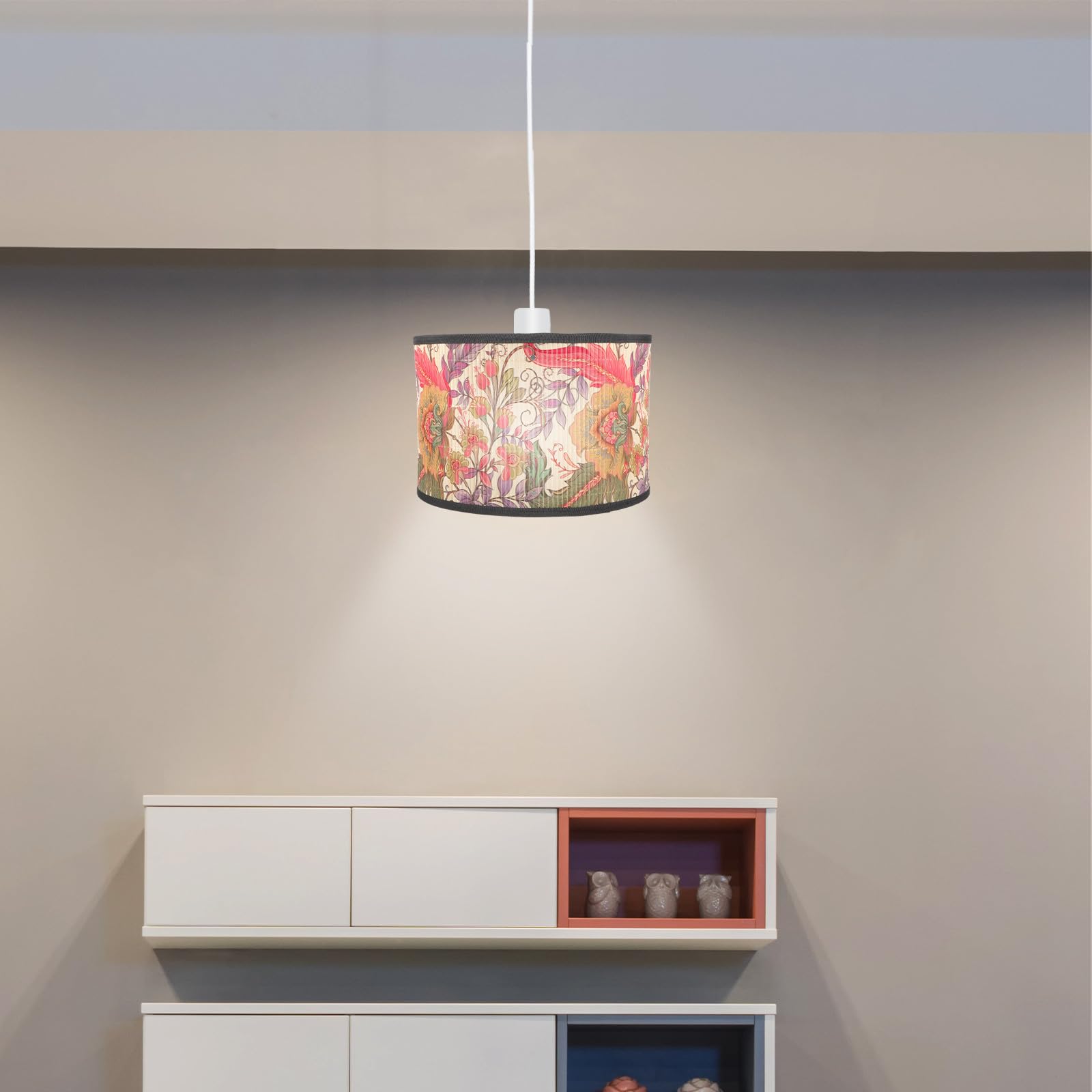 Paralume in Bambù Intrecciato per Lampada da Tavolo Struttura Stabile, Design Elegante e Stile Rustico, Adatto per Soggiorno e Camera da Letto