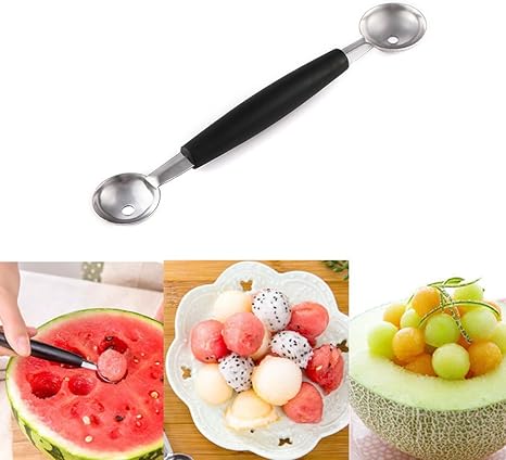 Amazon Ahnunva ステンレス フルーツボーラー くり抜き 球状 両端で利用可能 スイカ ピタヤ スプーン 食洗機対応 スライサー カッター オンライン通販