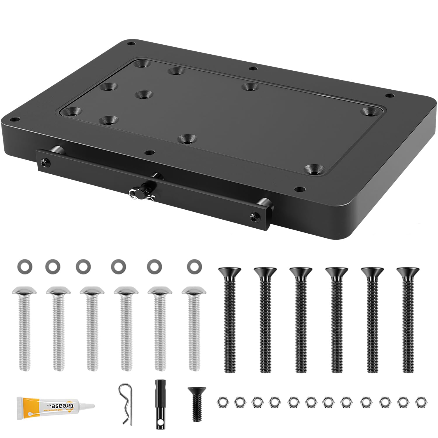 1854056 Quick Release Bracket, Heavy Duty Composite MKA-56 Fit for Minn Kota Terrova, Riptide Terrova, Ulterra, and Riptide Instinct (Quest Motors only) Electric Steer Trolling Motor, Black Aluminum