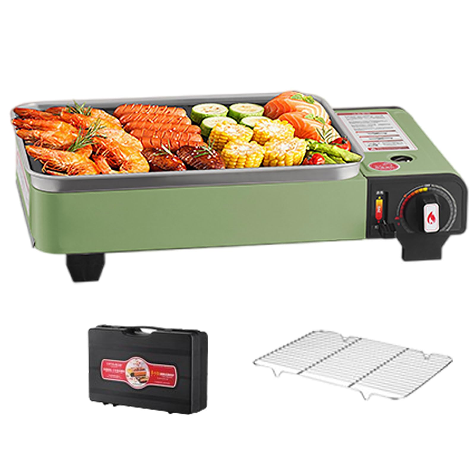 TIHONORI Camping Stove, Portable Butane Burner Stove, Tabletop Gas Stove Barbecue Grill, Outdoor/Indoor Camping Grill,B