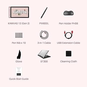 【NEWうどんまき様確認用】Huion kamvas 13 Huion New Kamvas 13 Gen 3 Digital Drawing Pen Display for