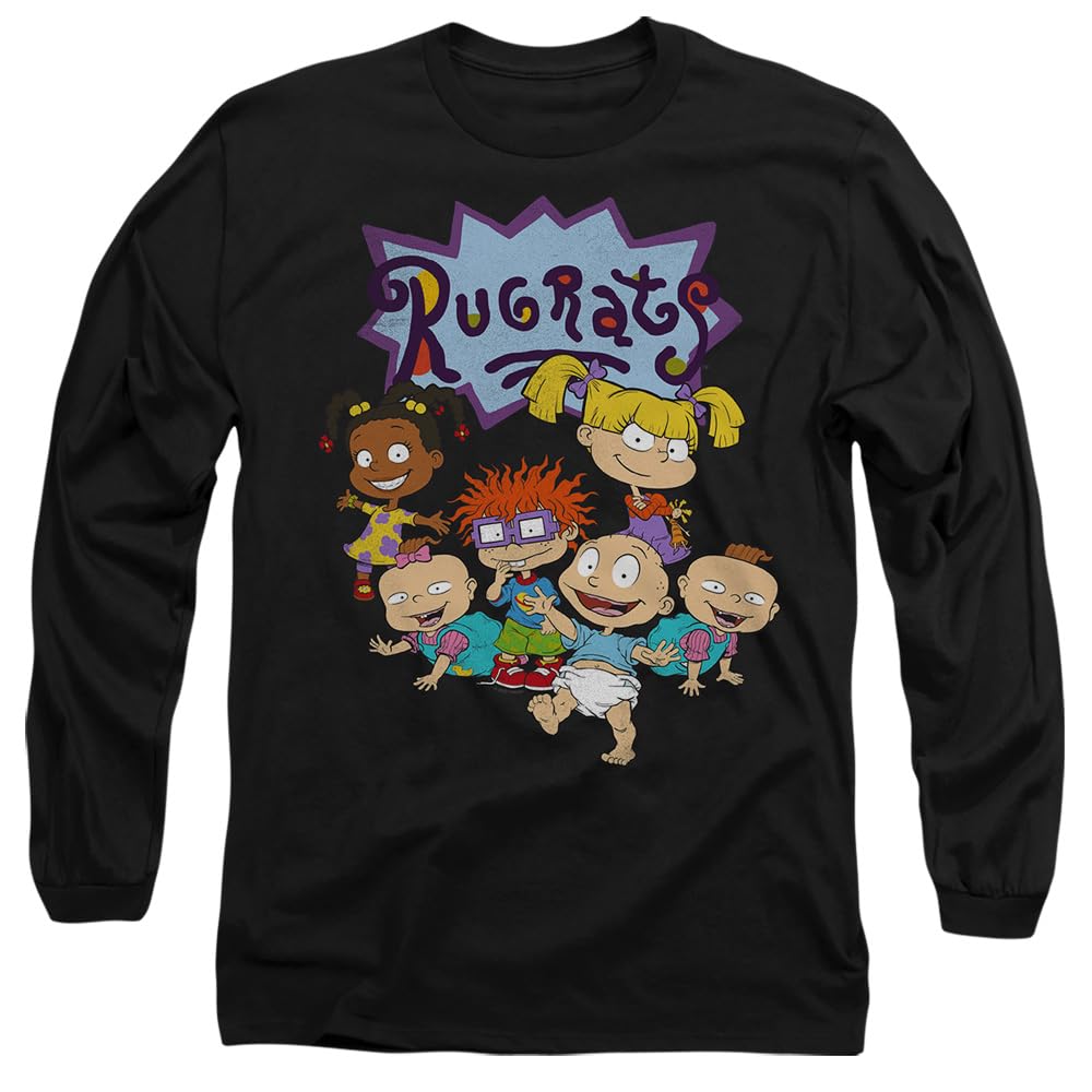 Rugrats Group Mens Long Sleeve T Shirt, Black, Medium