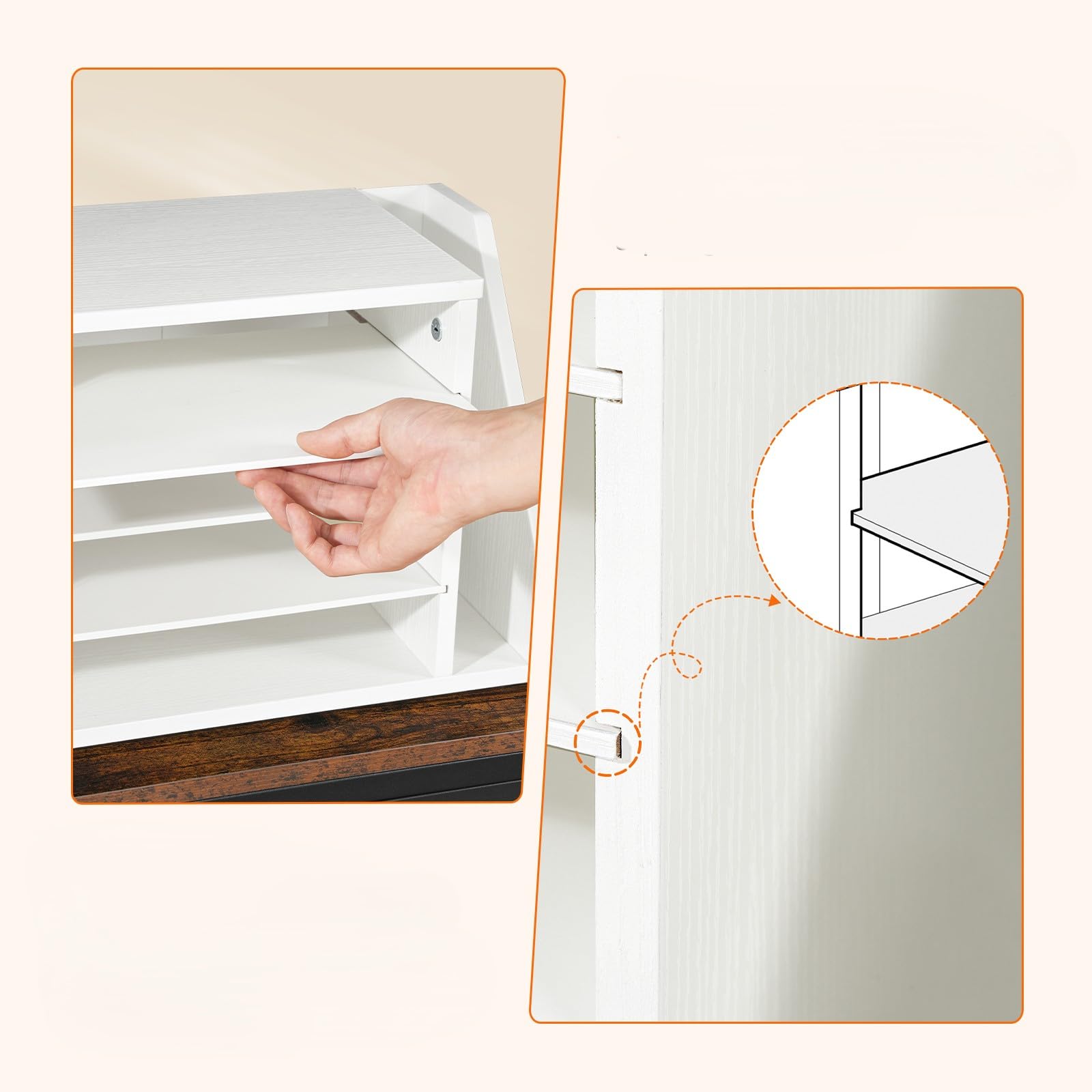 HOOBRO Organizzatore per Documenti in Legno, Schedario da Scrivania, Organizer da Scrivania, Organizzatore da Ufficio, Porta Documenti per Cartelle, Lettere, Bianco EWT41WF01