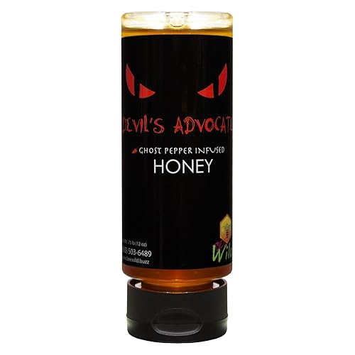 Miniatura 6 de Bee Wild 100% pura cruda orgánica sin filtrar miel infusión con pimienta fantasma, diablo 12 onzas