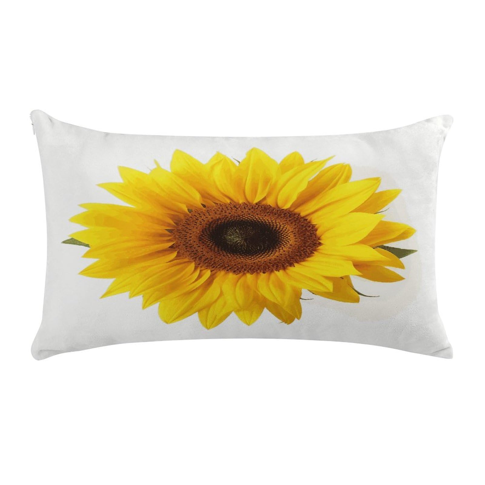 LDGSUPH Sunflower Isolated Throw Pillow Cover with Zipper Long Throw Pillow Case Anti-Fading Pillow Protector Super Soft Decorative Cushion Case Exquisite Plush Pillowcase12 X 20 in