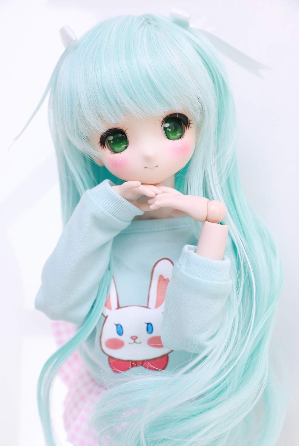 Linfairy Only Sell Wigs 8-9 inch 1/3 BJD Wig Doll Hair SD DZ DD DOD Wig (Light Blue)