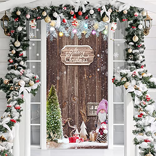 Irenare Weihnachten Tür Dekoration Merry Christmas Stoff Glitzer Holz...