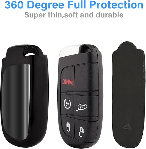 Miniatura 4 de para llavero de Jeep con funda, carcasa de llave de TPU suave con protección completa para Grand Cherokee Renegade Chrysler 200 300 Dodge RAM