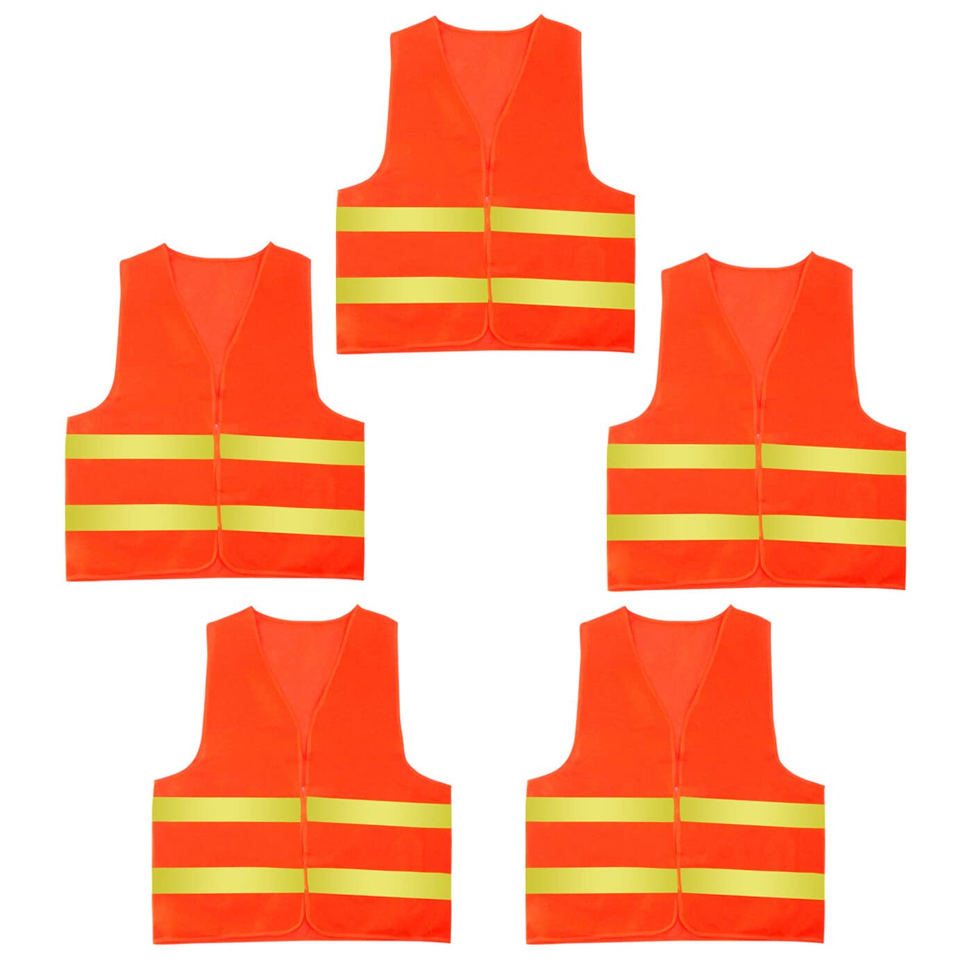 5 Pack High Visibility Safety Vest with Reflective Strips Mesh Neon Construction Vest for Traffic Control, Running, Surveyor & Security Work, Durable & Breathable, One Size Fits All - Unisex