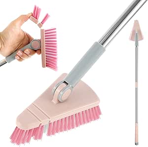 Shower Cleaning Brush Triangle Floor Brush with Flexible Brush Head ...