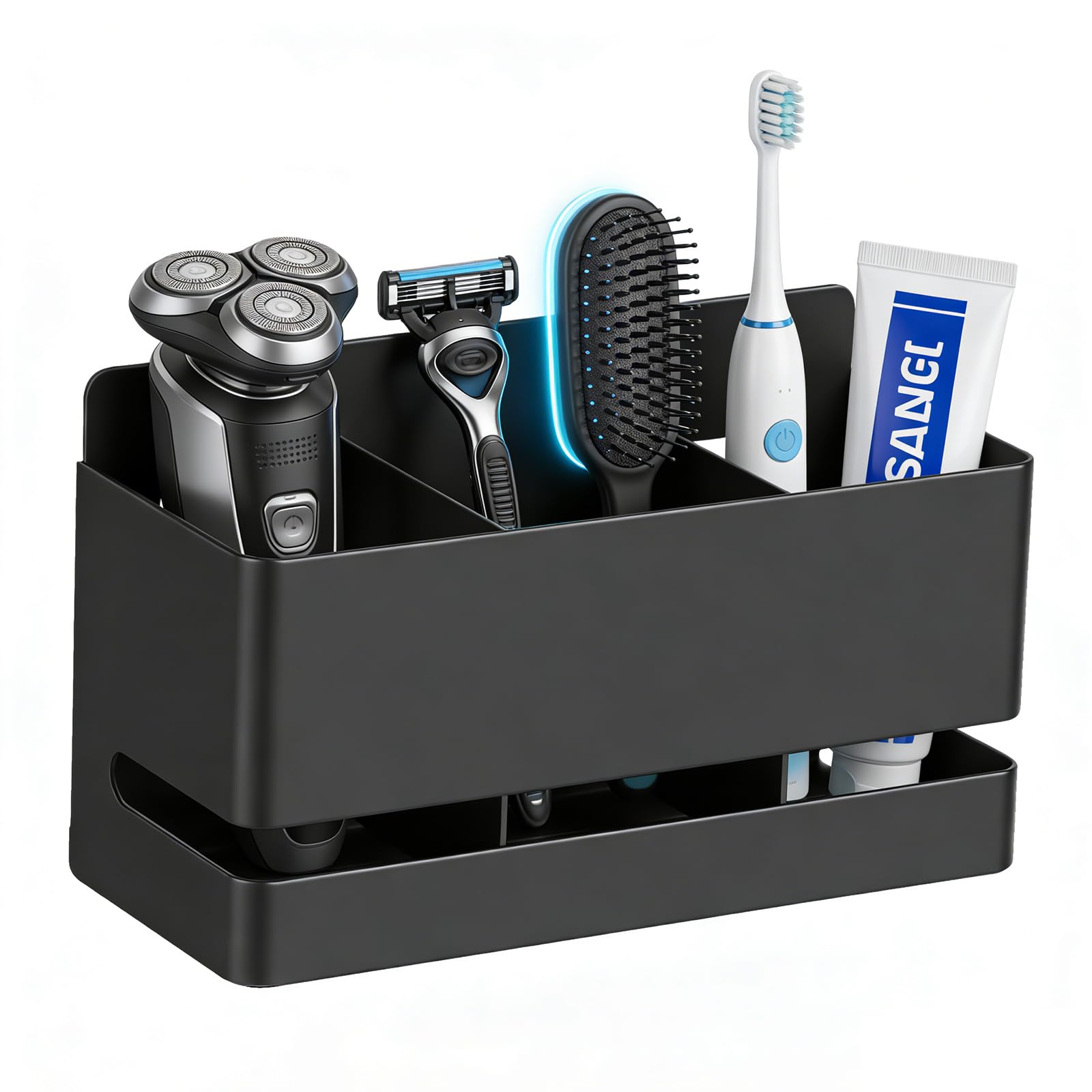 Wall Mounted Toothbrush Holder, 3 Slots Aluminum Electric Toothbrush Holder