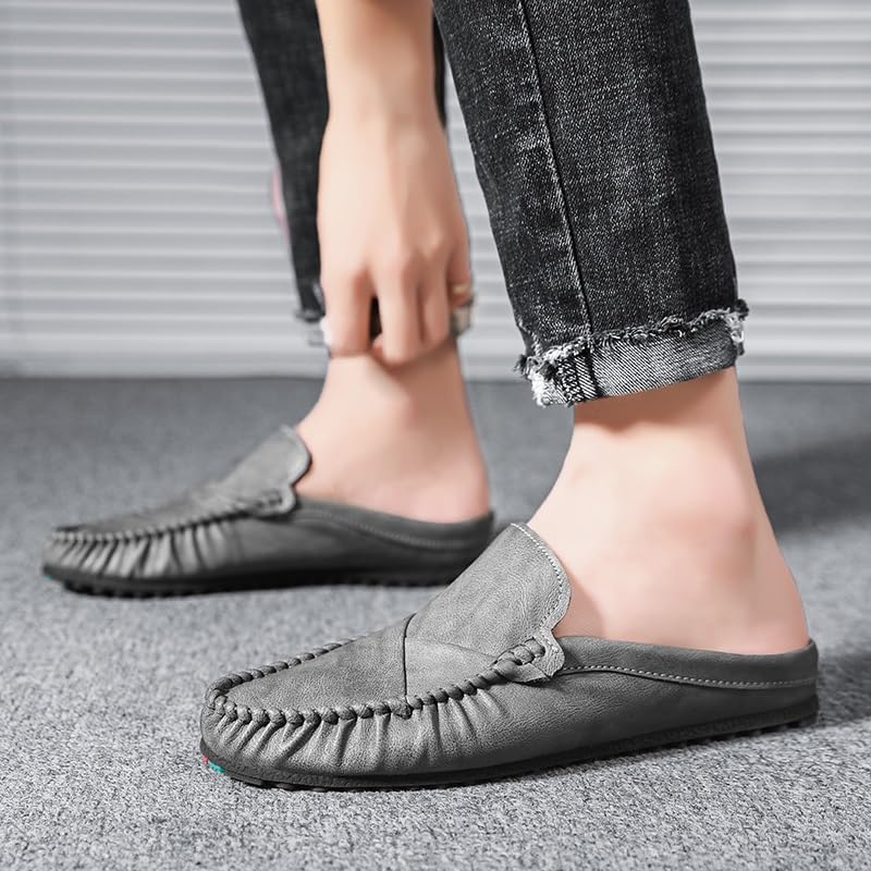 Mens Loafers Shoe Round Toe PU Leather Half Loafers Shoes Resistant Flat Heel Comfortable Outdoor Wedding Slip On4