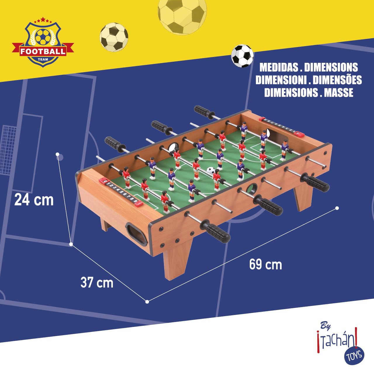Tachan- Futbolín, Color marrón/Verde (CPA Toy Group 7322035), a partir de 14 años.