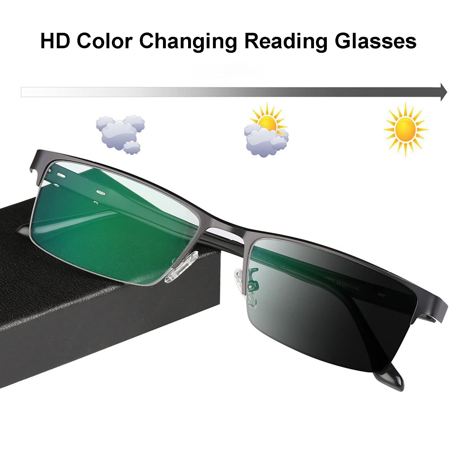 Gafas De Lectura, Gafas Presbicia, Lentes De Resina HD para Aliviar La Fatiga Ocular, Decoloración Anti-UV En El Sol, UV400, Antiradiación, Antideslumbrante (Color : Brown, Size : +1.00)