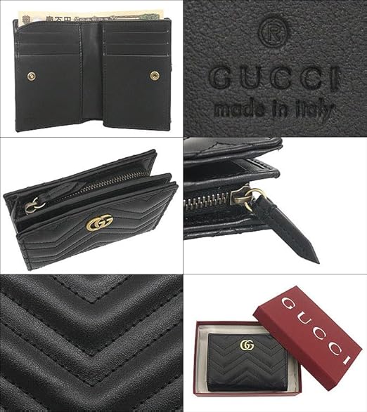 グッチ 二つ折り財布 GG柄 キルティング マーモント 黒 レザー Amazon | [グッチ] 財布(二つ折り財布) 773427 DTDHT ブラック