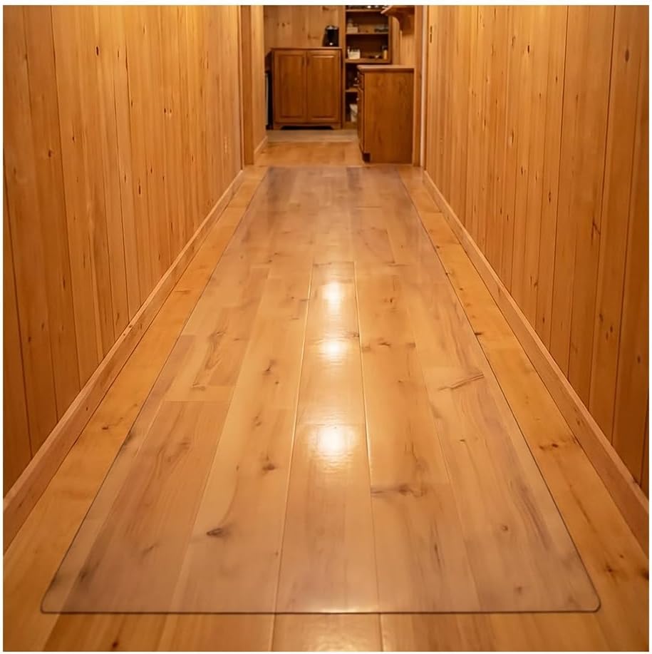 Clear Runner Rug, 6/8/10/12/20 Ft Wide Living Room Floor Mat Plastic Vinyl, Hardwood Floors Protector for Kitchen/Doorway(61x183cm)