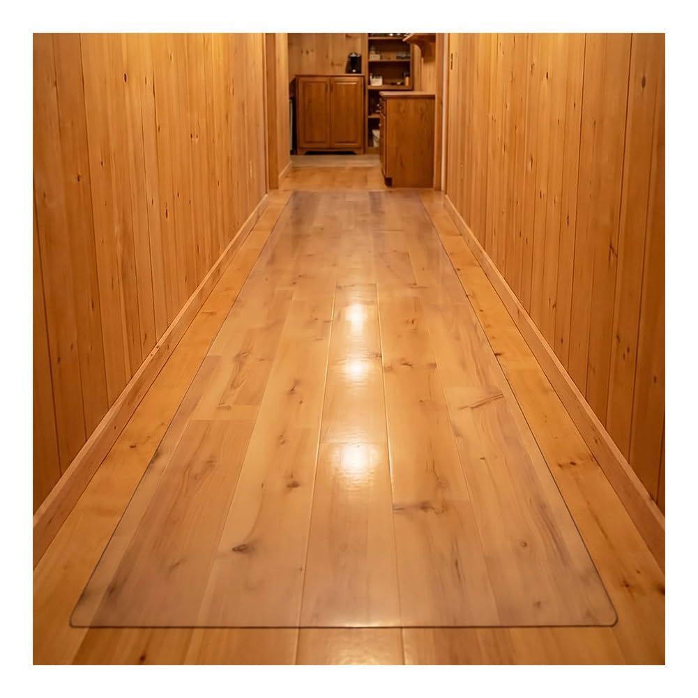 Alfombra de vinilo transparente protectora de suelos de madera para zonas de alto tráfico en salones