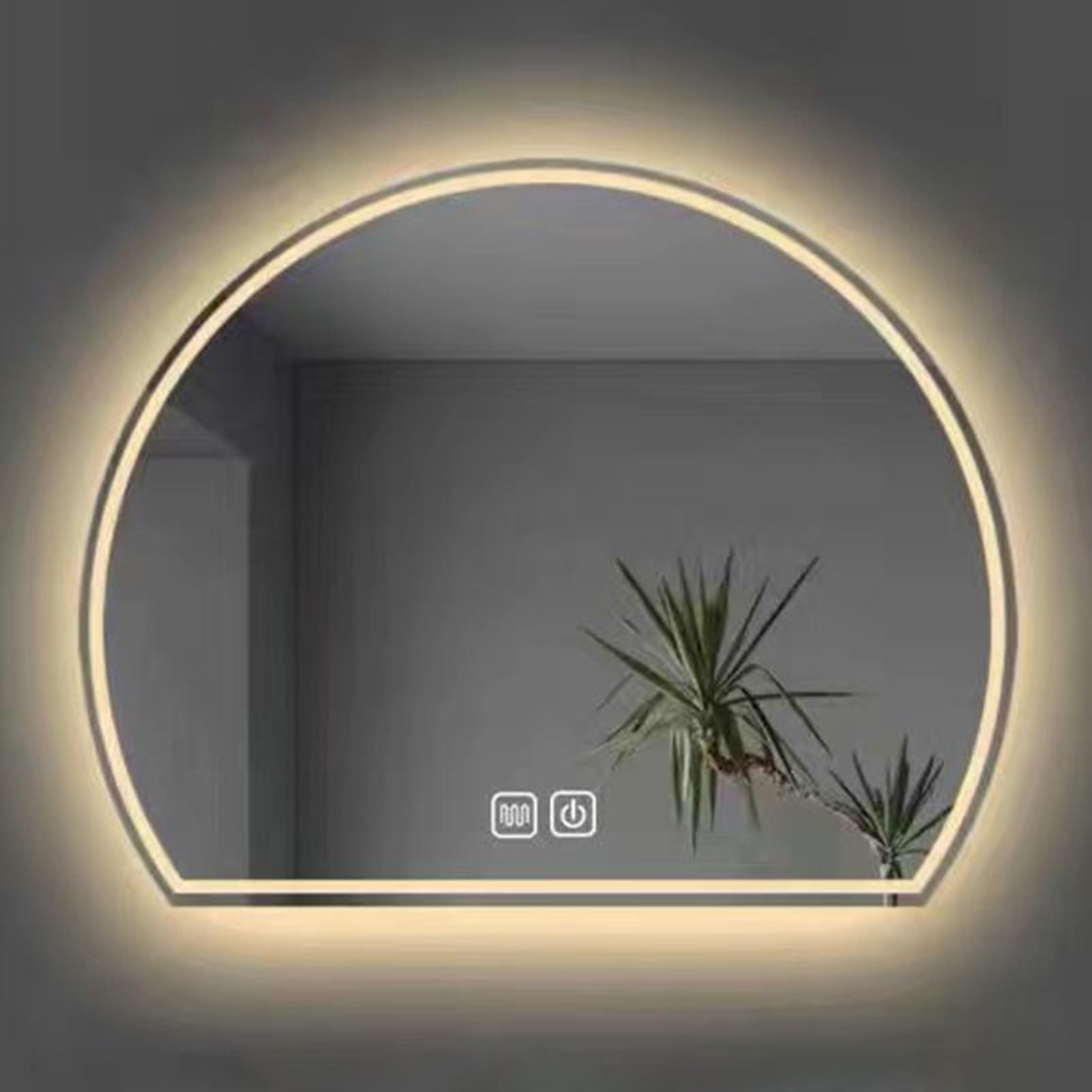 Miroir de salle de bain en arc premium tactile et étanche