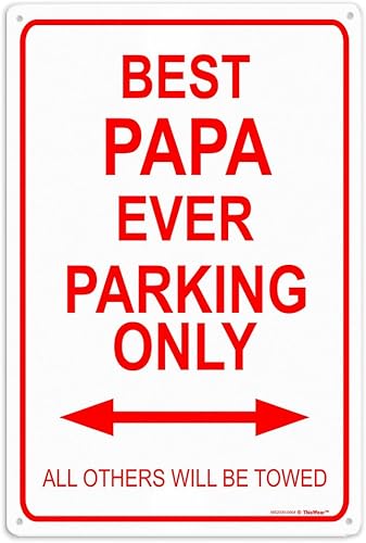 Letrero decorativo de metal con texto en inglés Best Papa Ever (Best Papa Ever)