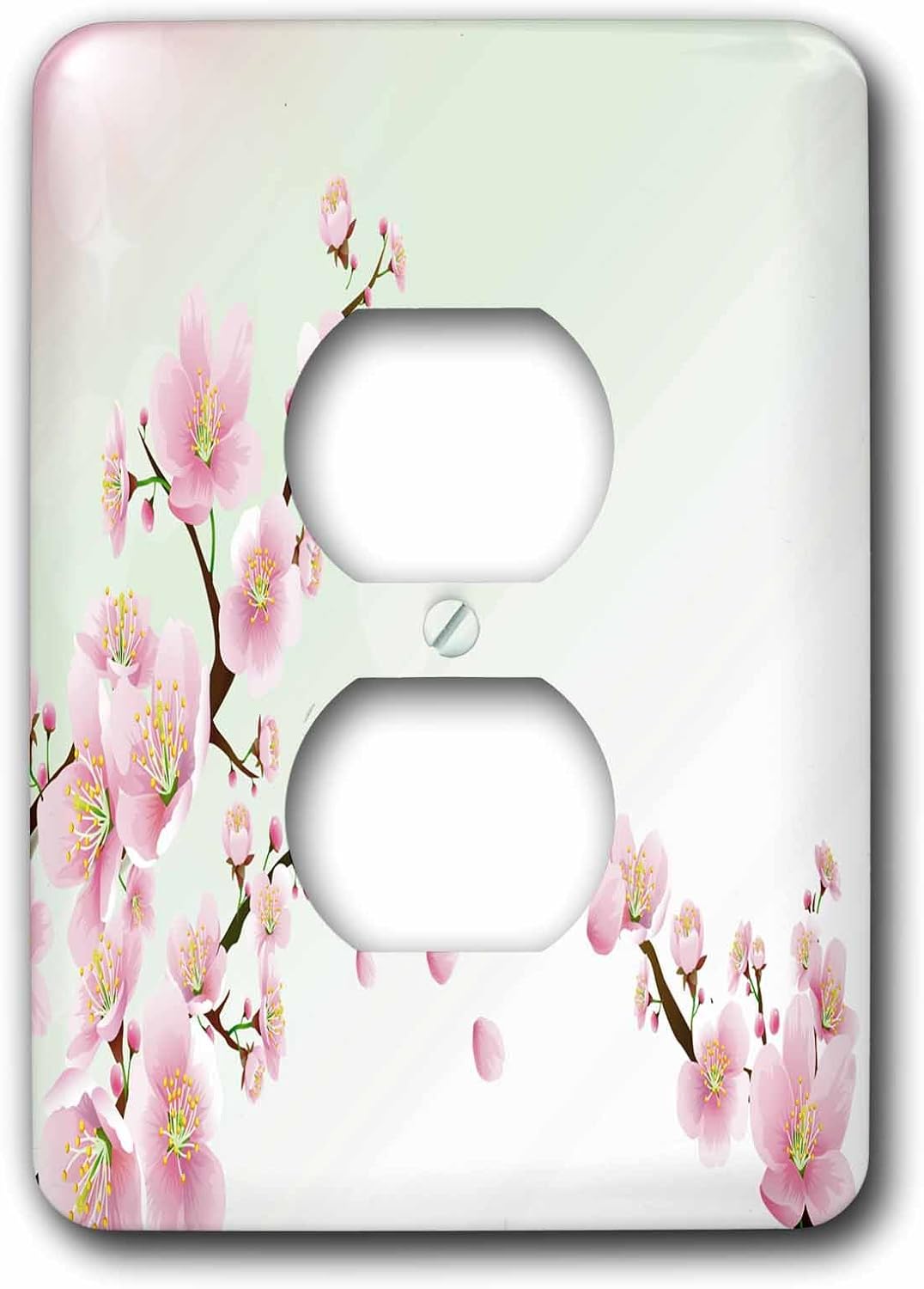 3dRose lsp_222425_6 Two Pretty Sprigs of Cherry Blossoms - 2 Plug Outlet Cover